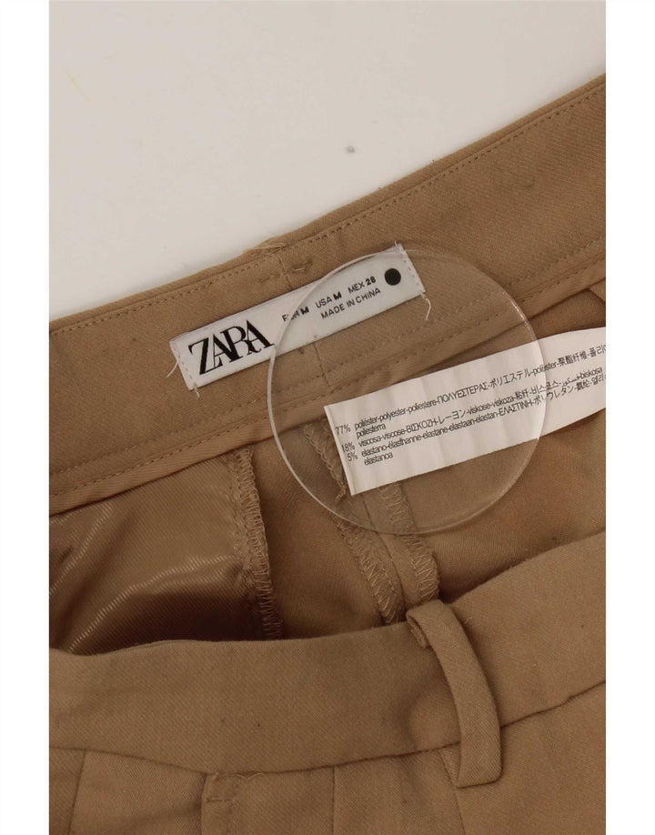 Zara ženske hlače s štipaljkama srednje veličine W28 L31 bež poliester