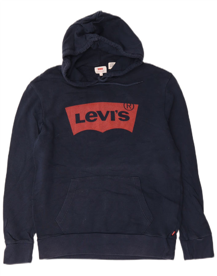 Levi's muška majica s kapuljačom s kapuljačom Srednje tamnoplavi pamuk