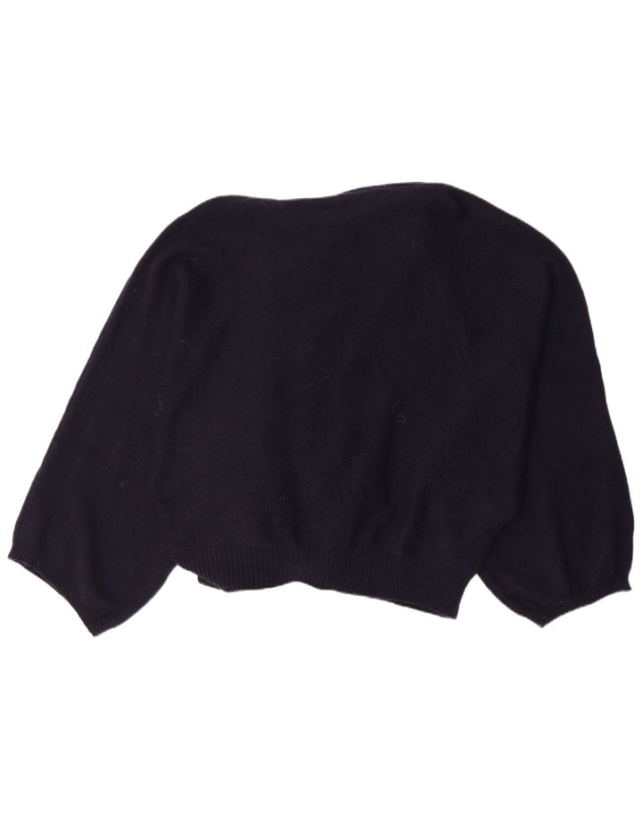 ZARA Womens Open Cardigan Sweater UK 16 Large Navy Blue