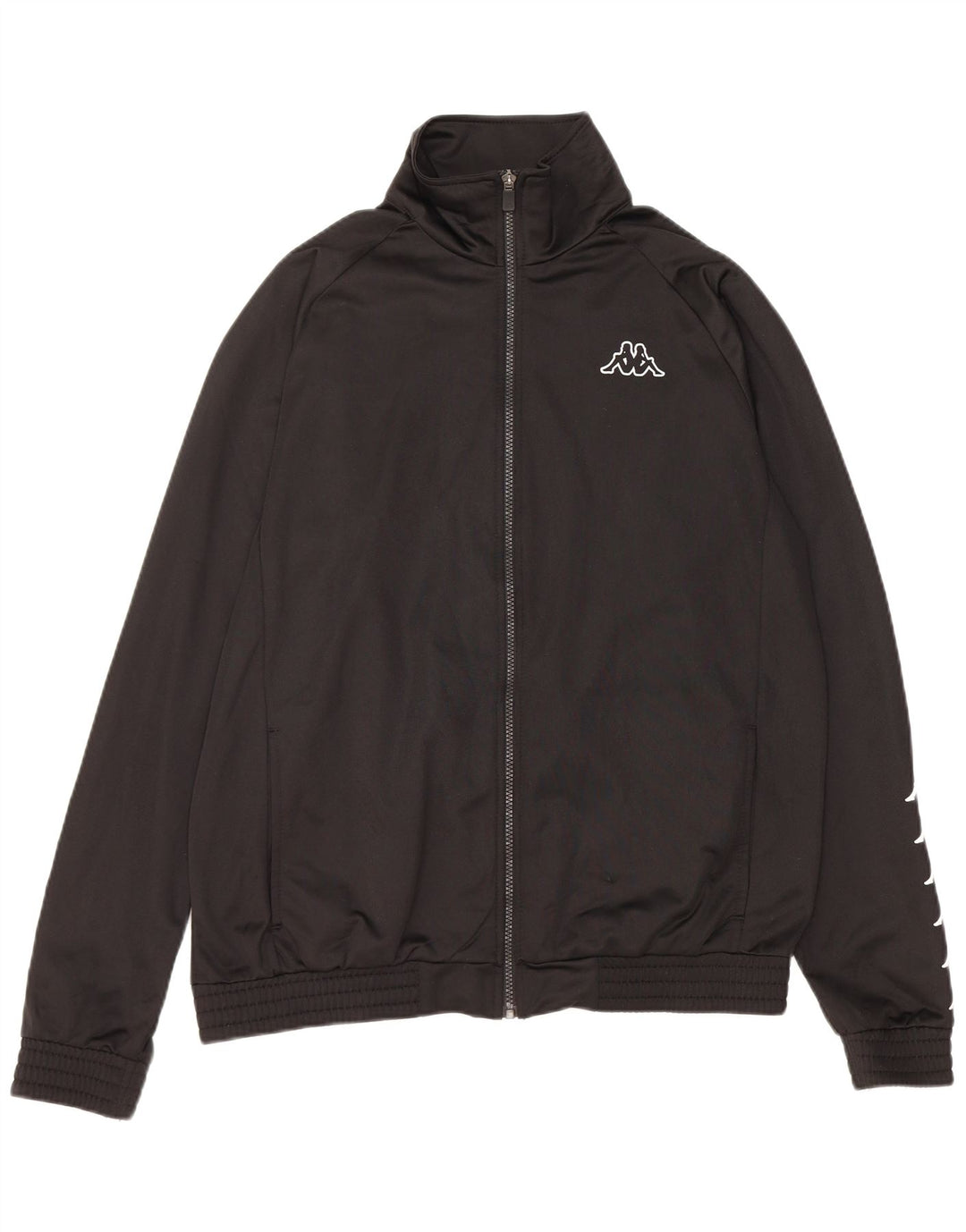 Kappa muška trenirka s grafičkim motivima, velika jakna od crnog poliestera