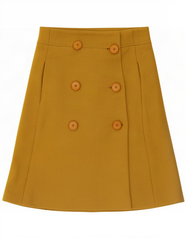 Gucci Womens A-Line Skirt IT 42 Medium W28 Yellow Wool