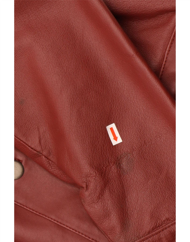 CLASSICS Womens Leather Jacket UK 26 4XL Burgundy Leather