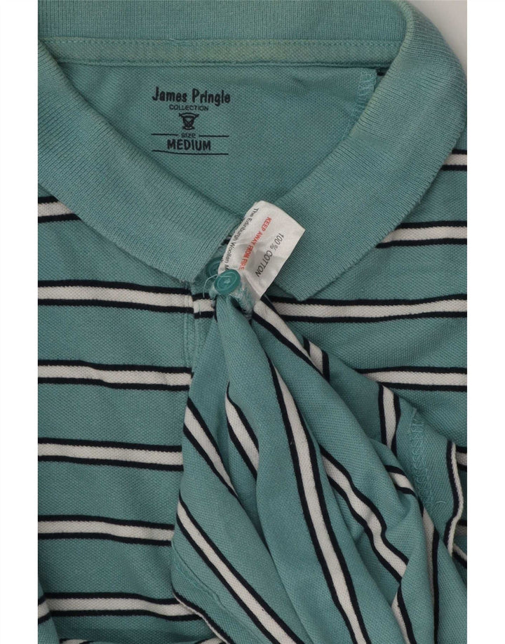 James Pringle muška polo majica srednje plave pruge pamuk