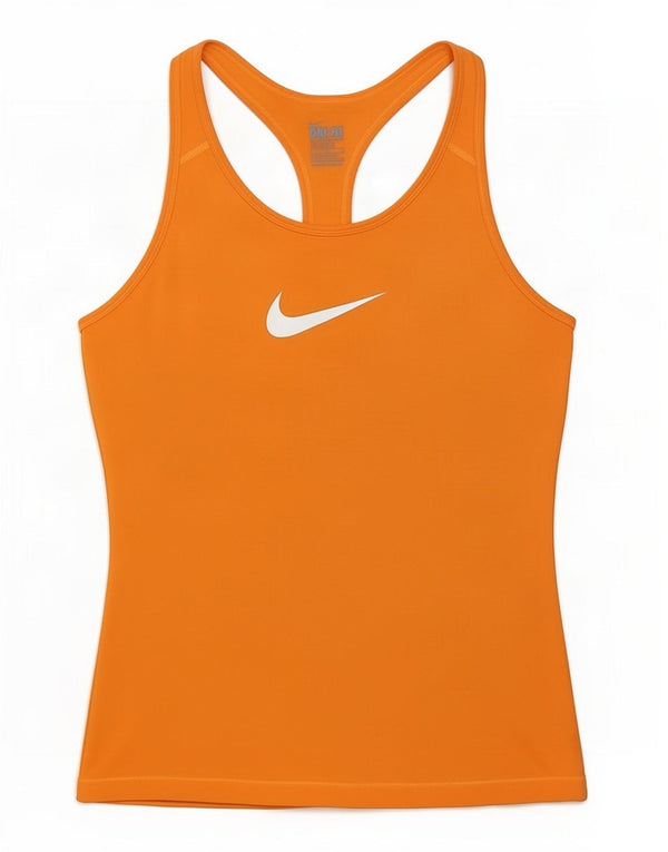 Nike Ženski Dri Fit Graphic Vest Top UK 14 Large Yellow