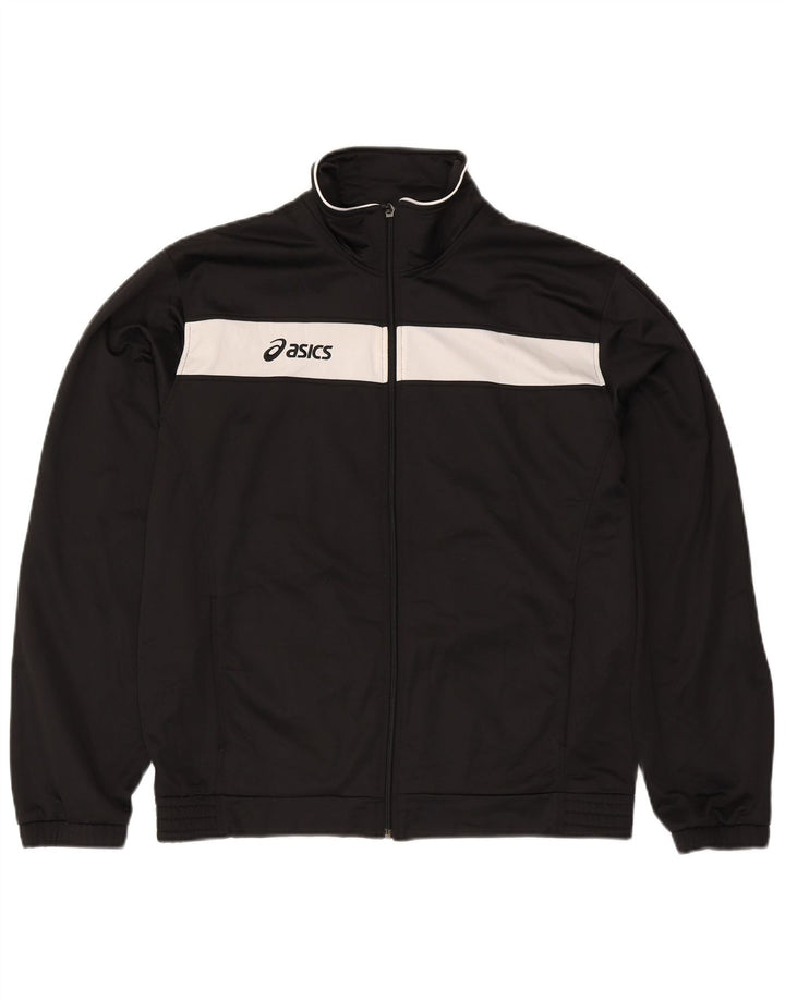Asics muška trenirka s grafičkim motivima, gornja jakna XL, crni poliester u boji