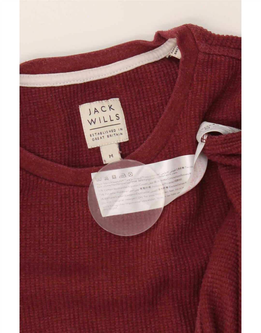 Jack Wills muška majica s dugim rukavima, srednji bordo pamuk