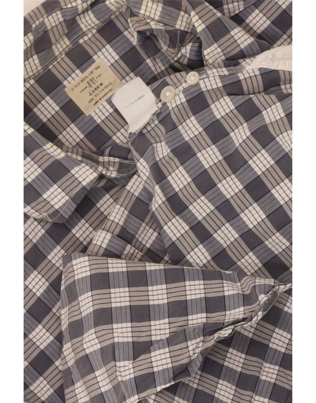 J. Crew muška košulja veličina 13 1/2 XS sivi karirani pamuk