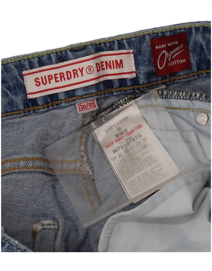 SUPERDRY Ženske traperice s oskudnim krojem W30 L30 Plavi pamuk