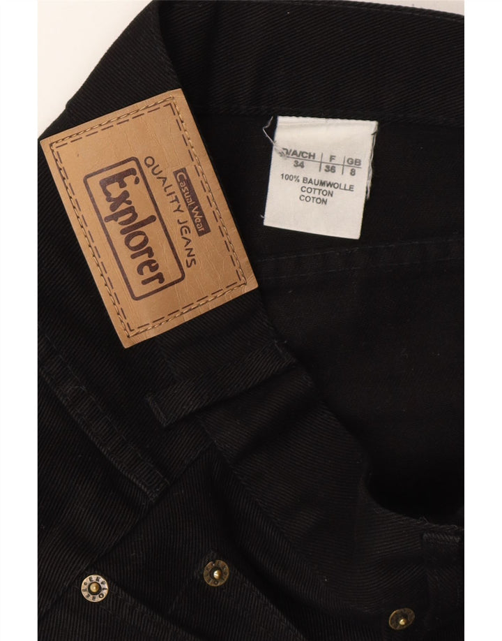 EXPLORER Womens Slim Jeans UK 8 Small W26 L30  Black Cotton Vintage Explorer and Second-Hand Explorer from Messina Hembry 