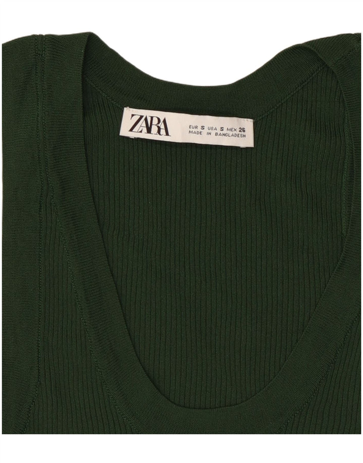Zara ženski kratki prsluk bez rukava UK 8 Small Green