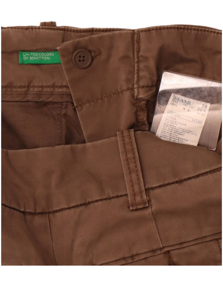BENETTON Ženske chino hlače s bootcutom IT 38 XS W26 L30 Smeđi pamuk