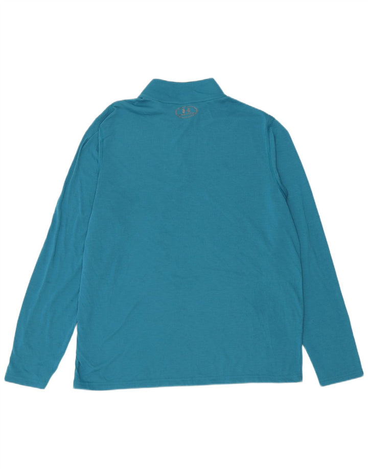 Under Armour Top trenirke za muškarce Heat Gear Zip Neck Pulover Large Blue