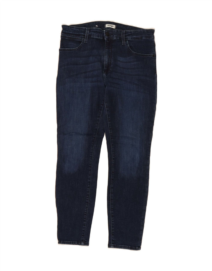 WRANGLER Womens Cropped Jeans W32 L26 Navy Blue Cotton Vintage Wrangler and Second-Hand Wrangler from Messina Hembry 