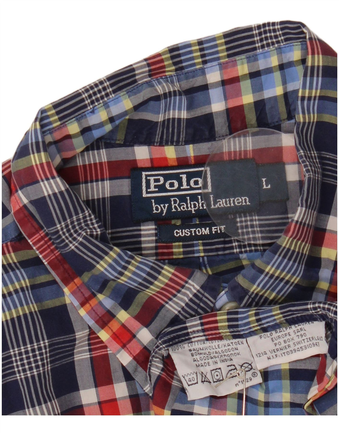 Polo Ralph Lauren muška majica prilagođenog kroja, veliki plavi karirani pamuk