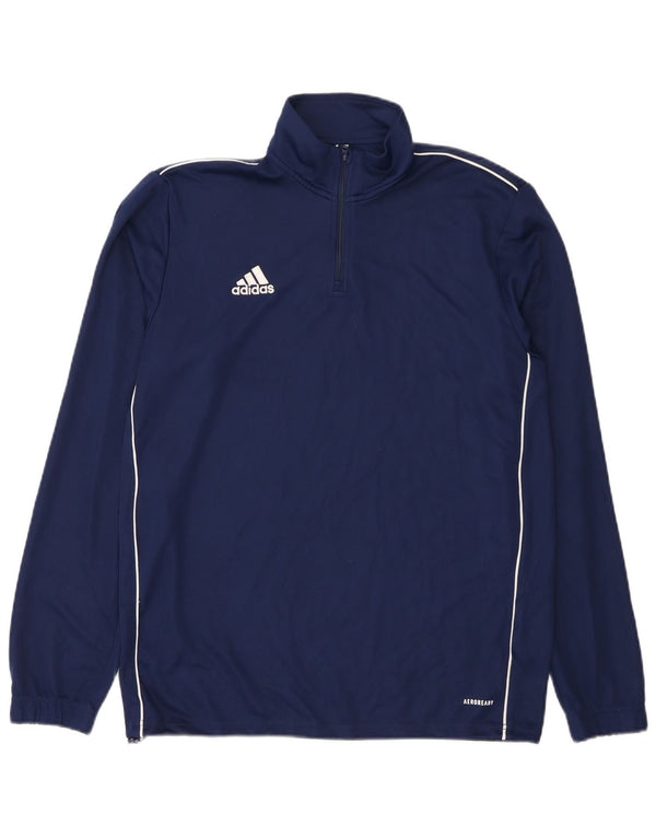 Adidas Mens Aeroready Zip Neck Pullover Tracksuit Top Large Navy Blue