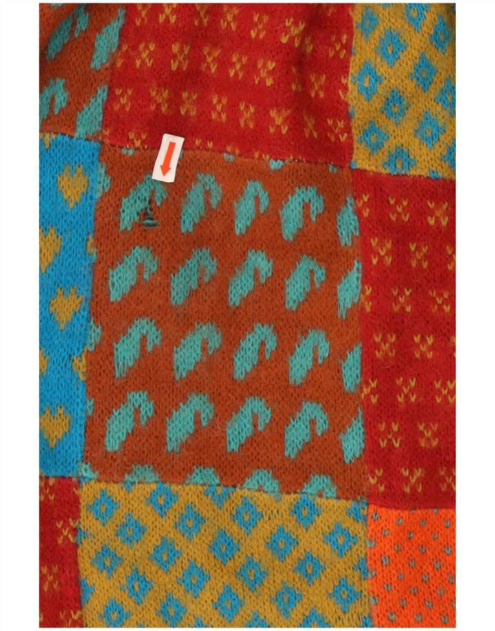 Vintage ženska pletena suknja A-kroja W26 Mali raznobojni patchwork