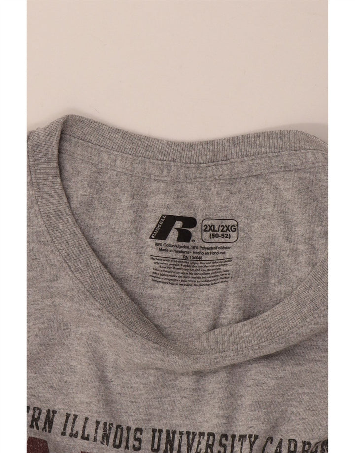 RUSSELL ATHLETIC Muška majica kratkih rukava Salukis Graphic Top 2XL sivi pamuk