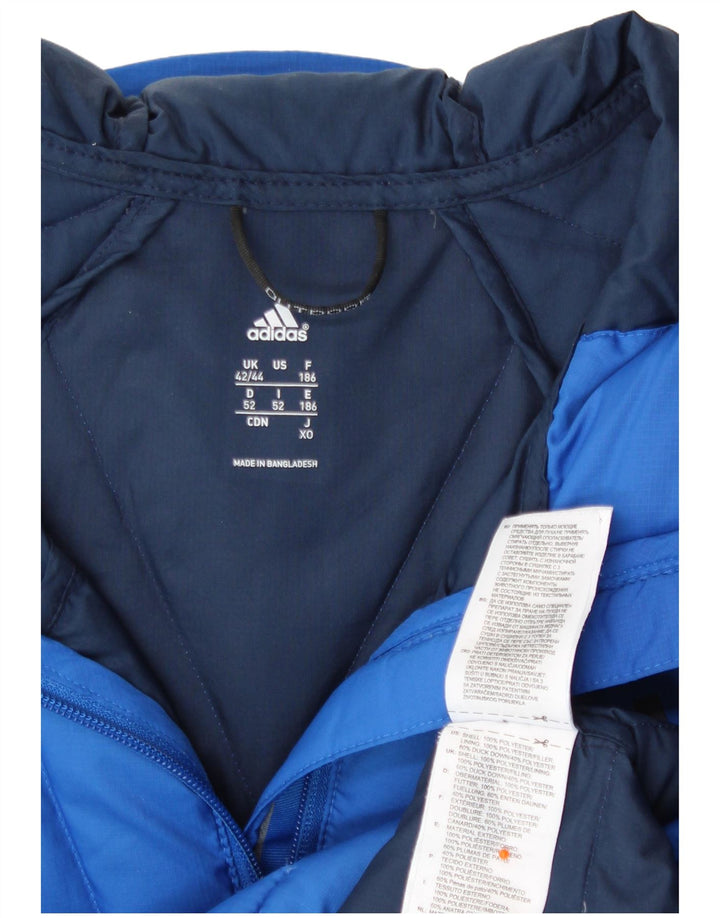 Adidas muška podstavljena jakna s kapuljačom UK 42/44 veliki plavi poliester