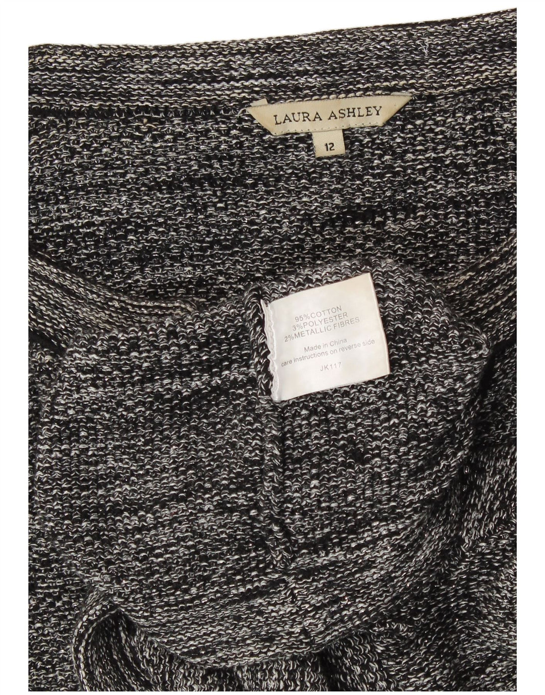 Laura Ashley Ženski otvoreni bolero džemper UK 12 Srednje sivi pamuk