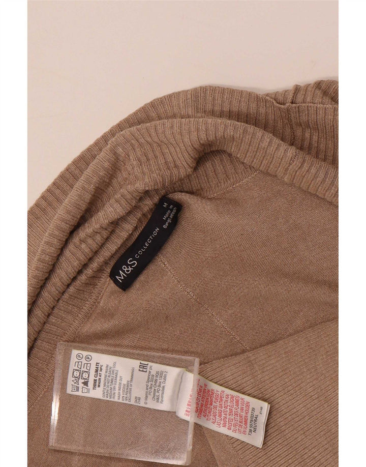 Marks & Spencer ženski otvoreni kardigan pulover UK 14 srednje smeđe boje
