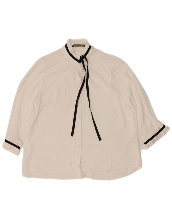 Zara ženska košulja bluza 3/4 rukava UK 14 srednji bijeli poliester