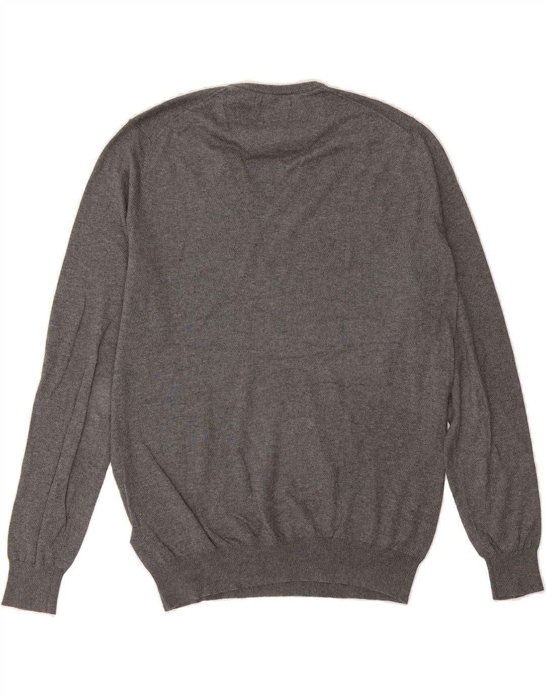 MASSIMO DUTTI Mens V-Neck Jumper Sweater Medium Grey Cotton Vintage Massimo Dutti and Second-Hand Massimo Dutti from Messina Hembry 