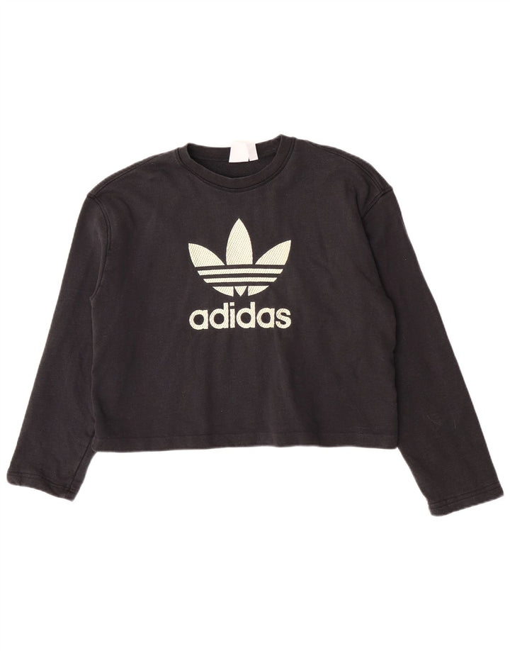 Adidas ženska prevelika majica s kratkim rukavima dugih rukava UK 8, mala crna