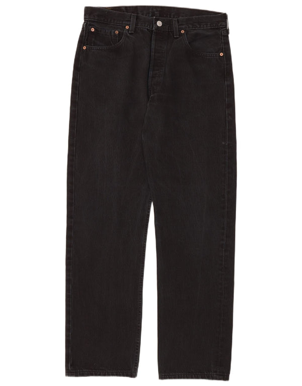 LEVI'S muške 501 ravne traperice W34 L34 crni pamuk