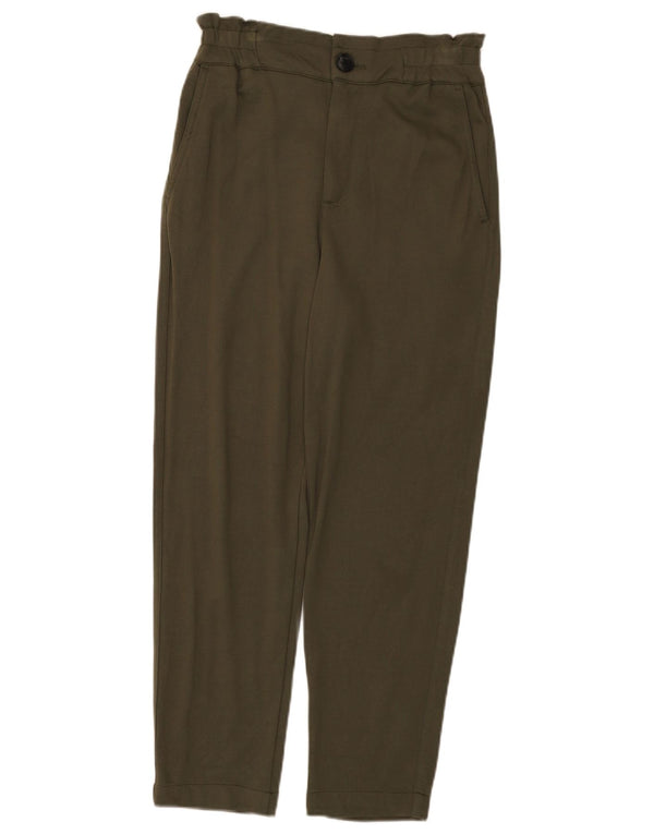 Zara ženske sužene chino hlače visokog struka XS W24 L25 kaki viskoza