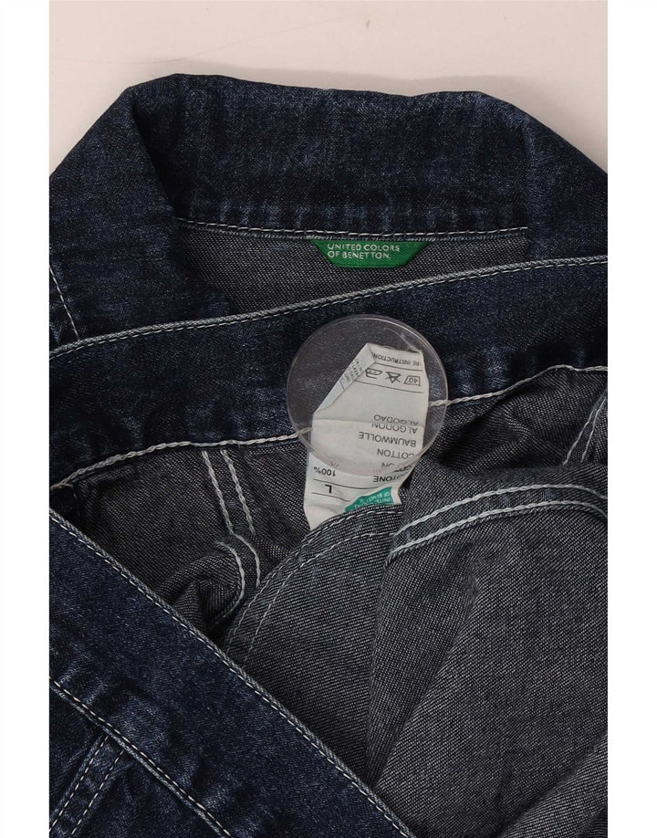 Benetton ženska traper jakna UK 40 Large Blue Cotton
