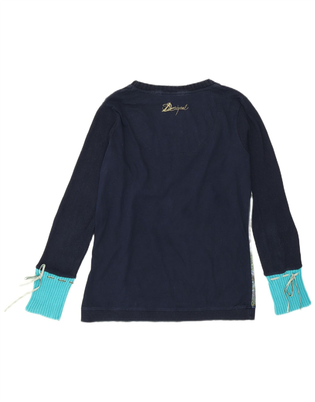 DESIGUAL ženska majica dugih rukava s grafičkim motivima UK 14 velikih plavih cvjetnih motiva