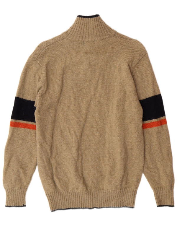 Kappa ženski džemper s izrezom i srednjim bež prugastim vunenim klasikom