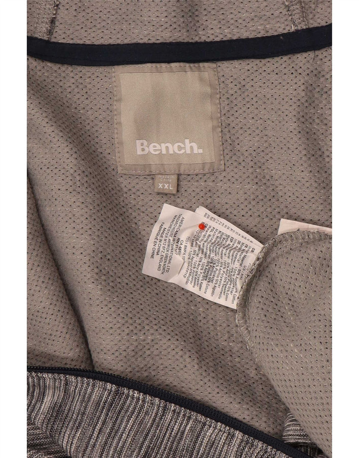 Bench muški pulover s kapuljačom na patentni zatvarač 2XL sivi flekasti akril