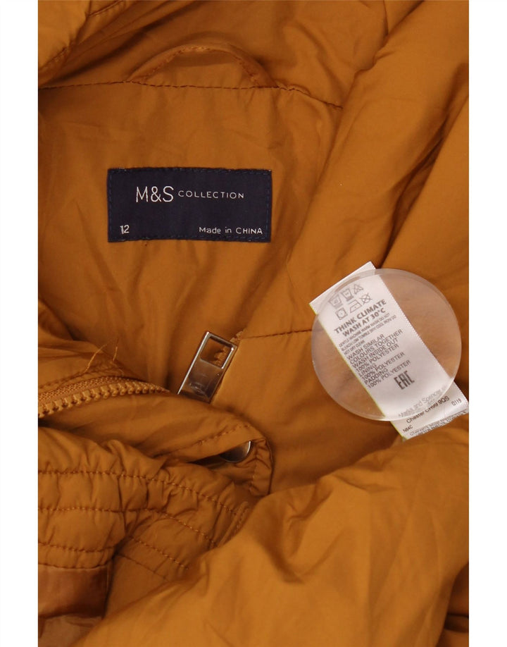 Marks & Spencer ženska podstavljena jakna s kapuljačom UK 12 srednje žuti poliester