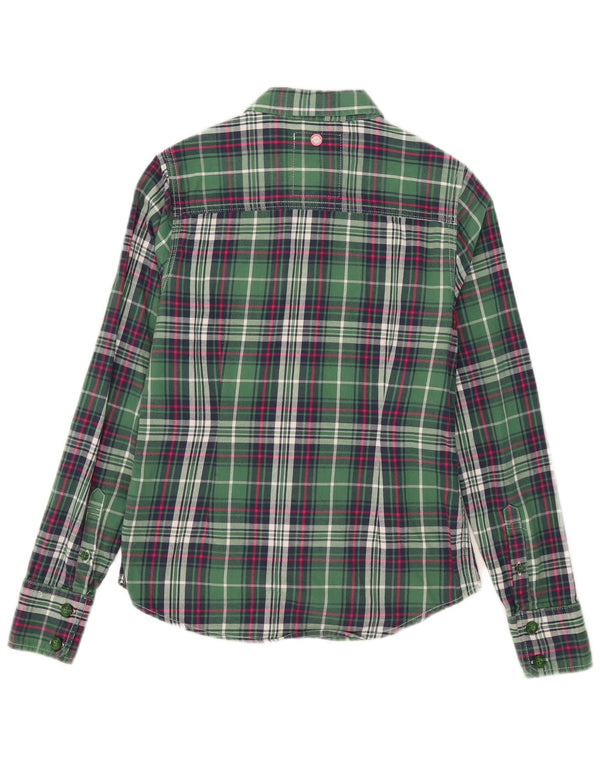 Superdry ženska flanelska košulja UK 10 mali zeleni karirani pamuk