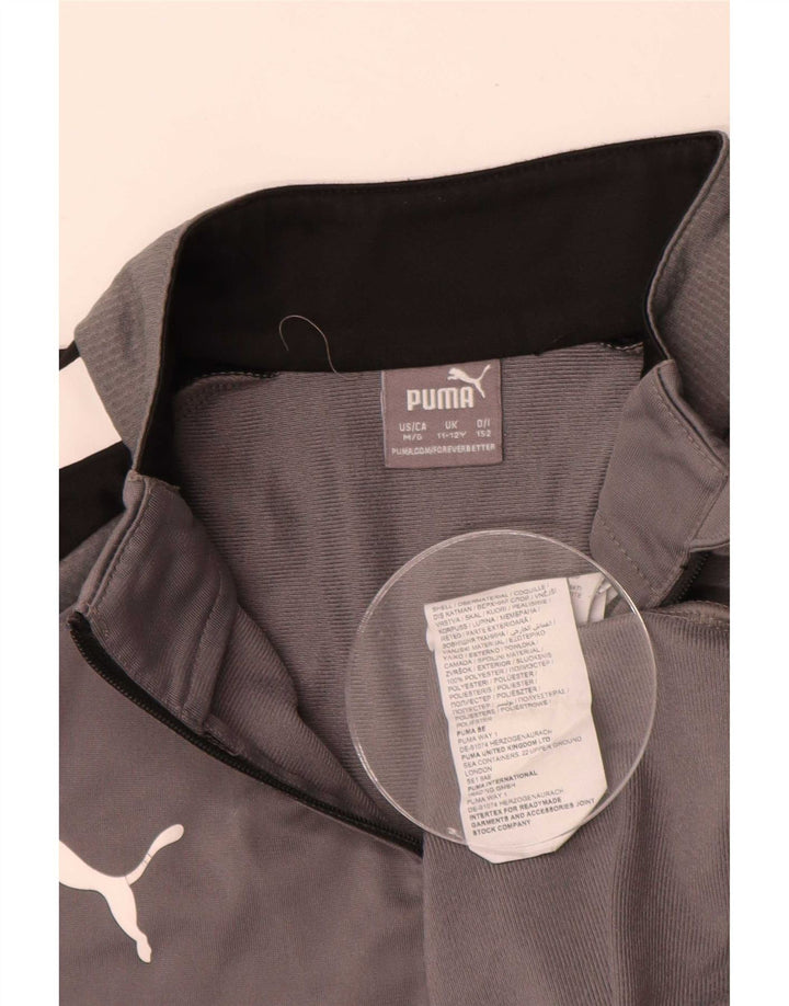 Puma Boys Graphic Pullover Trenirka Top 11-12 Years Grey Colourblock