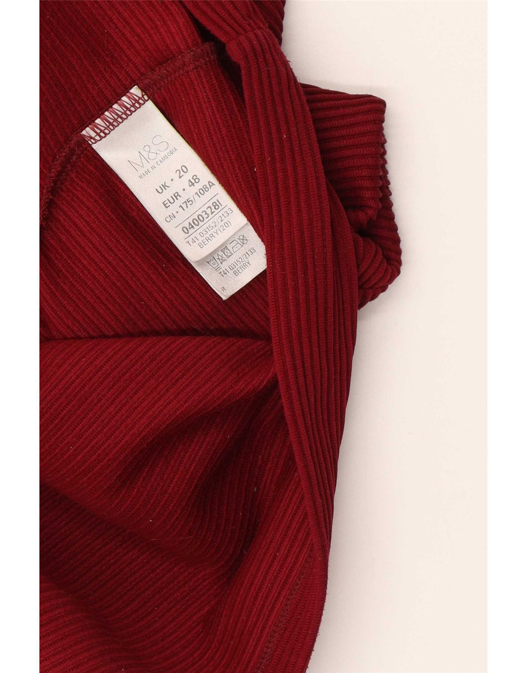 Top ženske bluze Marks & Spencer UK 20 2XL tamnocrveni poliester