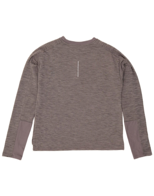 Nike Dri Fit majica s dugim rukavima, srednje siva s mrljama
