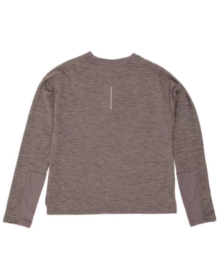 Nike Dri Fit majica s dugim rukavima, srednje siva s mrljama