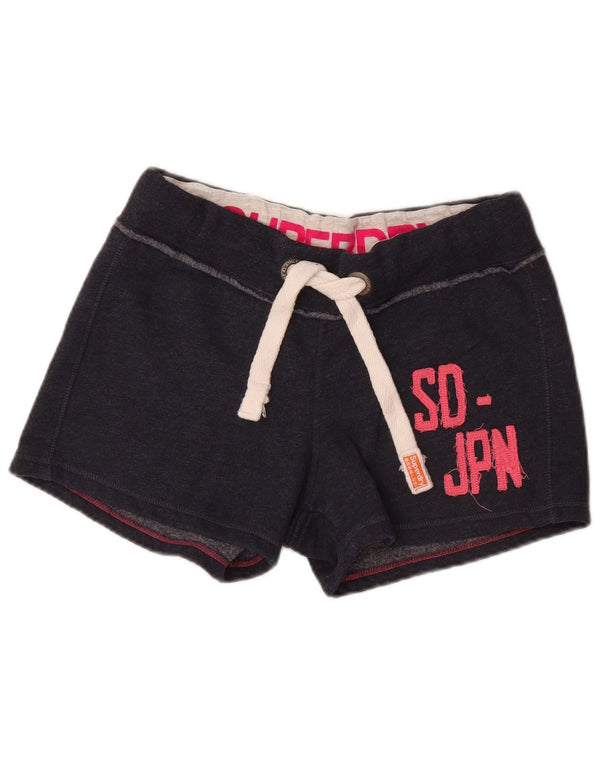 Superdry ženske kratke sportske hlače s grafičkim motivima UK 14 srednje tamnoplavi pamuk