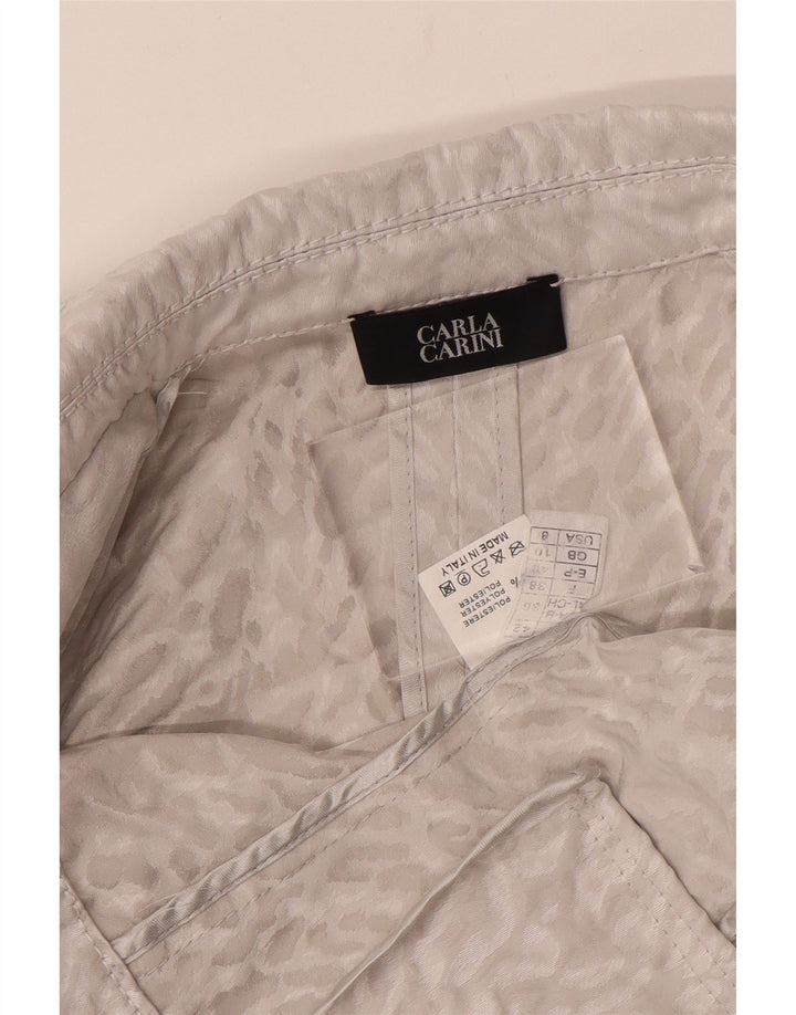 CARLA CARINI Ženski kratki kardigan UK 10 Mali sivi životinjski print