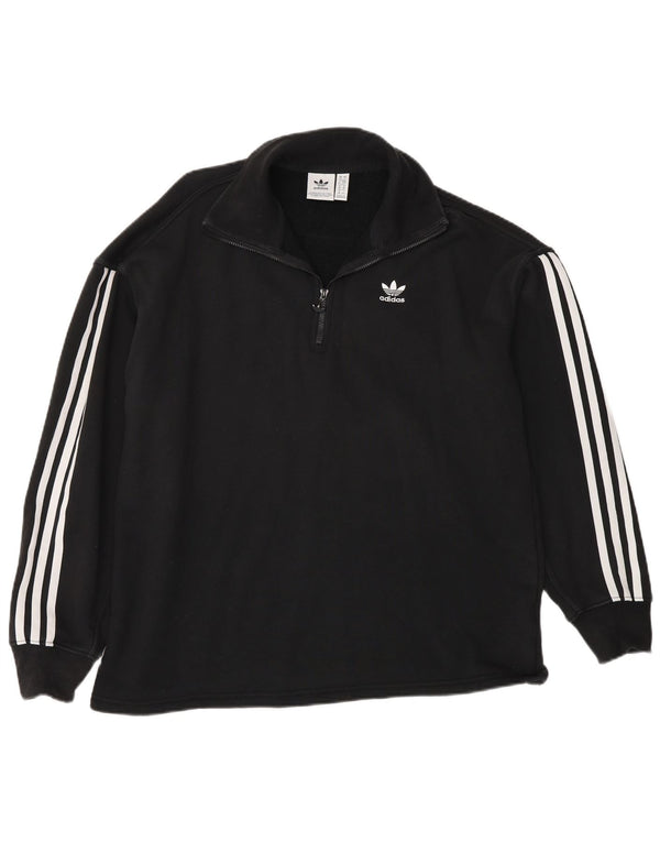 Adidas ženska majica s kratkim izrezom s patentnim zatvaračem UK 10 Mala crna pamučna