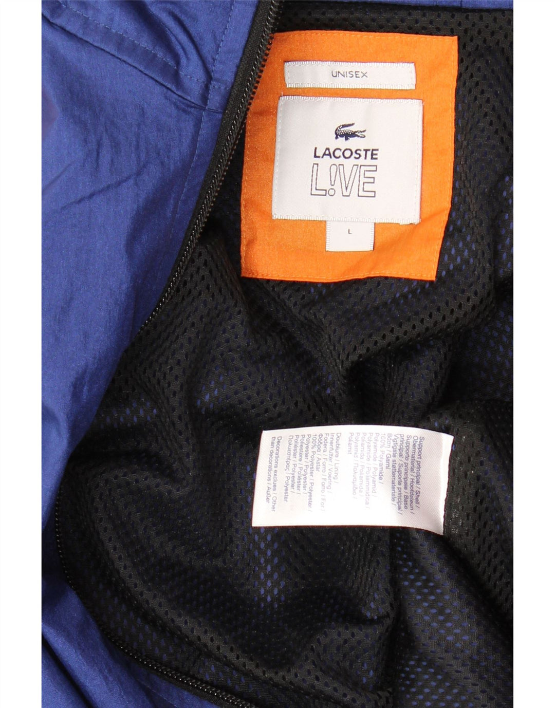 LACOSTE Muška gornja jakna trenirke, velika tamnoplava poliamidna boja