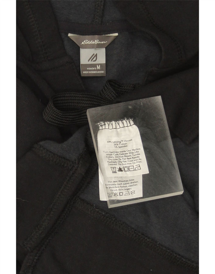 EDDIE BAUER Womens Hoodie Jumper UK 14 Medium Black Viscose Vintage Eddie Bauer and Second-Hand Eddie Bauer from Messina Hembry 