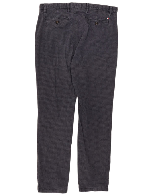 Tommy Hilfiger muške ravne chino hlače W36 L32 tamnoplave na točkice