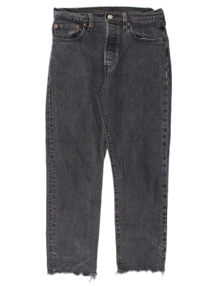 LEVI'S ženske 501 ravne traperice W28 L26 crni pamuk