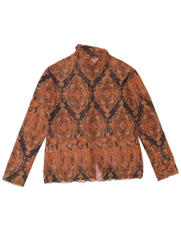Sara Glenzer Ženska prozirna košulja bluza EU 46 XL Smeđa paisley boja