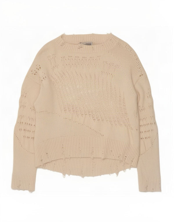 Zara ženski pulover s velikim veznim izrezom UK 10 Small Off White