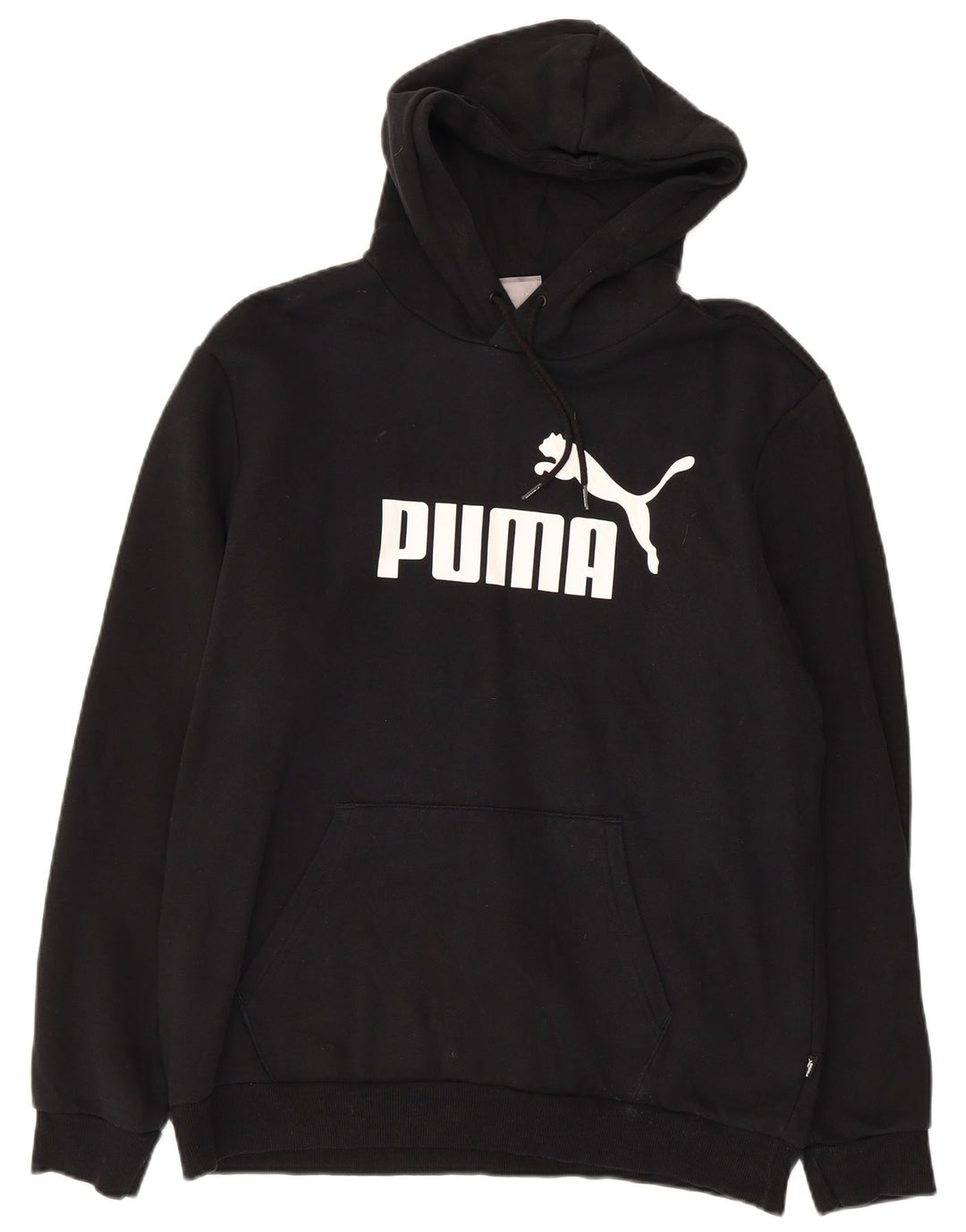 PUMA Mens Graphic Hoodie Jumper Medium Black Cotton