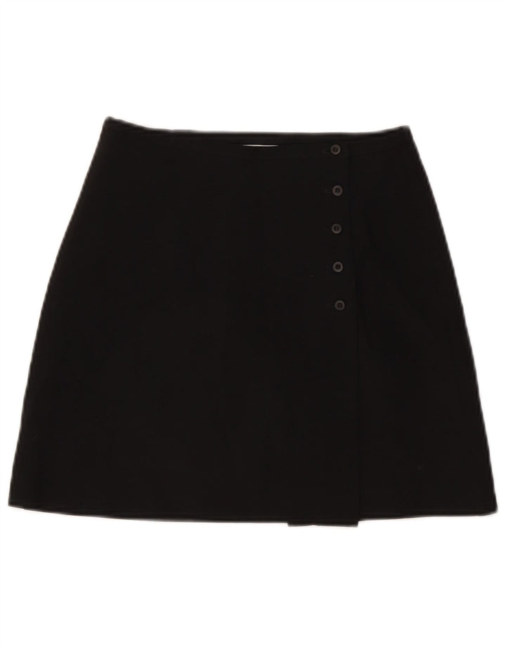 Zara ženska mini suknja na omot W24 XS crni poliester